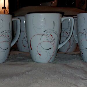 Corelle Ceramic Coffee Mug – Swirl Pattern – 4” Height, 10 oz